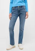 Spodnie damskie - Damskie Spodnie Jeansowe MUSTANG Crosby Relaxed Straight Denim Blue 1015294 5000 582 - Mustang - miniaturka - grafika 1