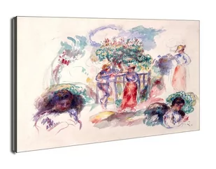 Figures under a Tree, Auguste Renoir - obraz na płótnie Wymiar do wyboru: 100x70 cm - Obrazy i zdjęcia na płótnie - miniaturka - grafika 1