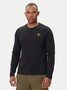 Aeronautica Militare Longsleeve 252TS2390UJ00372 Czarny Regular Fit - Koszulki męskie - miniaturka - grafika 1