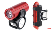 Lampki rowerowe - Zestaw oświetlenia Prox Pictor set czerwony cree 350+10lm usb - miniaturka - grafika 1