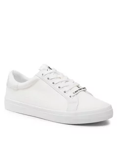 Półbuty damskie - Calvin Klein Jeans Tenisówki Low Profile Sneaker Laceup Co YW0YW00057 Biały - grafika 1