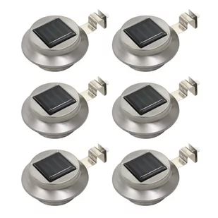 vidaXL Okrągłe lampy solarne na zewnątrz, 6 szt., LED, 12 cm, białe - Lampy ogrodowe - miniaturka - grafika 1