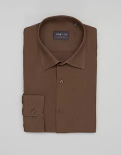 koszula licodia 00461 długi rękaw brąz classic fit - Koszule męskie - miniaturka - grafika 1