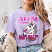 Koszulki i topy damskie - Fiołkowa koszulka damska - JA NIE PIJĘ JA DEZYNFEKUJĘ RANY DUSZY - miniaturka - grafika 1