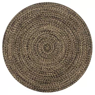 Dywaniki łazienkowe - vidaXL Ręcznie wykonany dywanik, juta, czarny i naturalny, 90 cm 133725 - miniaturka - grafika 1