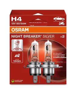 ŻARÓWKA NIGHT BREAKER SILVER H4 12V 60/55W P43t +100% 2SZT. - Żarówki samochodowe - miniaturka - grafika 1