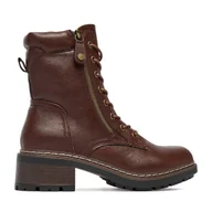 Botki damskie - Trzewiki Clara Barson CEO-WS6396-05 Beżowy - miniaturka - grafika 1