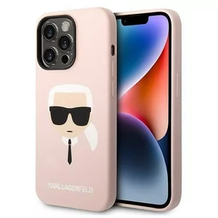 Karl Lagerfeld KLHMP14XSLKHLP iPhone 14 Pro Max 6,7" hardcase jasnoróżowy/light pink Silicone Karl s Head Magsafe - Etui i futerały do telefonów - miniaturka - grafika 1