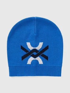 Benetton Czapka beanie w kolorze niebieskim - Czapki damskie - miniaturka - grafika 1