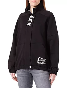 Love Moschino Love Front Opening And Gothic Logo Print On Left Pocket. Kurtka damska, Czarny, M - Kurtki damskie - miniaturka - grafika 1