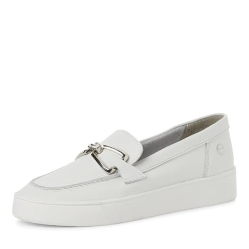Tamaris Damskie kapcie 1-24700-44, białe skóra, 41 EU, Biała skóra, 41 EU