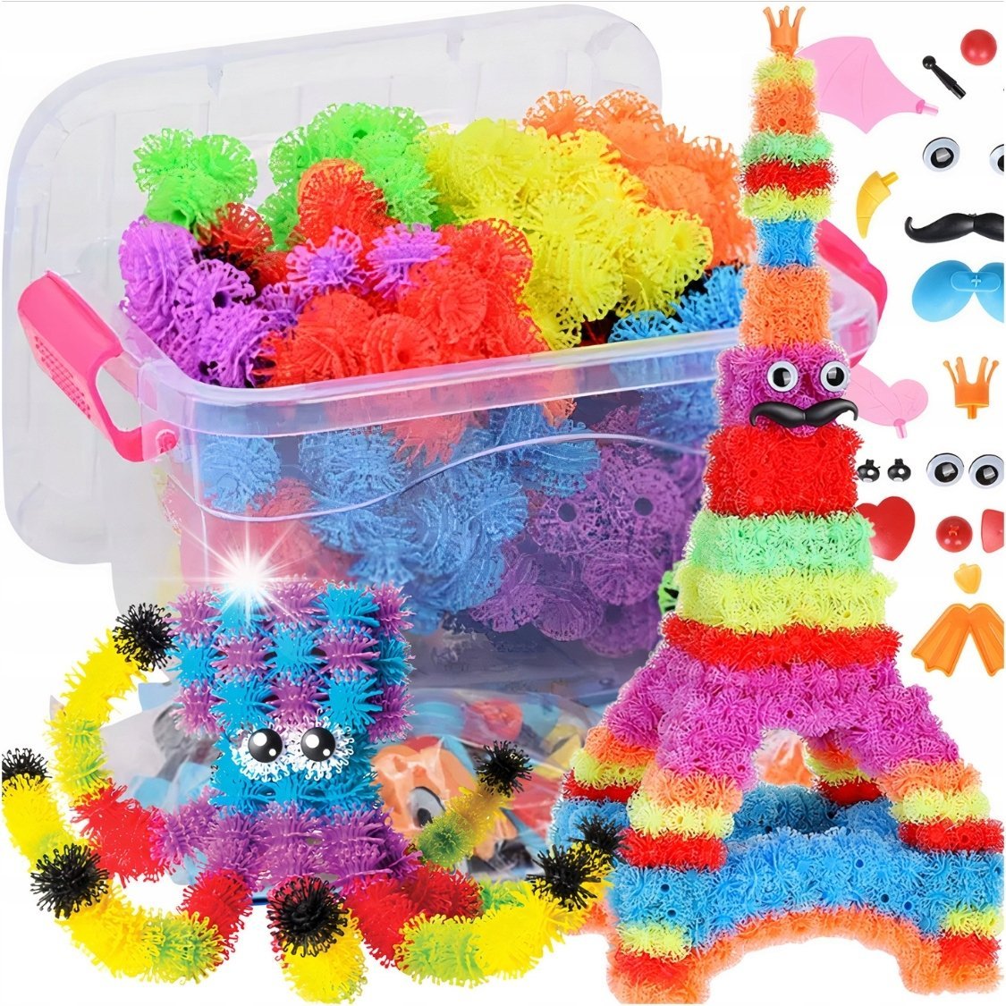 RZEPY CZEPY KLOCKI KREATYWNE KOLOROWE 800+ XXL MEGA ZESTAW ZABAWKA PREZENT