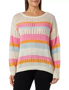 SIDONA Damski sweter z dzianiny 15426480-SI01, wełniany biały różowy pomarańczowy, XS/S, Wełna biała, różowa, pomarańczowa, XS-S - Swetry damskie - miniaturka - grafika 1