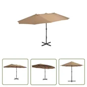 Parasole ogrodowe - The Living Store Parasol ogrodowy na słupku aluminiowym - 460 x 270 cm - taupe - Parasol - miniaturka - grafika 1
