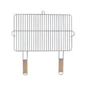 Ruszty - Ruszt grillowy 54 cm x 34 cm ze stali chromowanej z drewnianą rączką Floraland - miniaturka - grafika 1