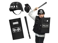 Dodatki do strojów karnawałowych - Zestaw SWAT dla dziecka - 1 kpl. - miniaturka - grafika 1