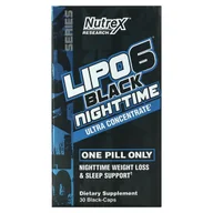 Spalacze tłuszczu - Nutrex Lipo 6 Black Nighttime Ultra Concentrate 30 kaps. - miniaturka - grafika 1