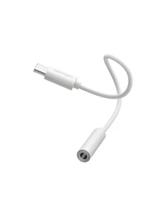 Kabel adapter Denmen DU01 HF USB typ-C do mini Jack biały - Kable komputerowe i do monitorów - miniaturka - grafika 1