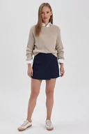 Swetry damskie - DeFacto Damski sweter Tricot, beżowy, XXL - miniaturka - grafika 1