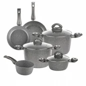 Zestawy garnków i patelni - Zestaw garnków marmurkowych Komplet z patelniami indukcja gaz Valdinox Rock - miniaturka - grafika 1