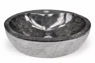 Umywalki - Umywalka nablatowa marmurowa, szara - miniaturka - grafika 1
