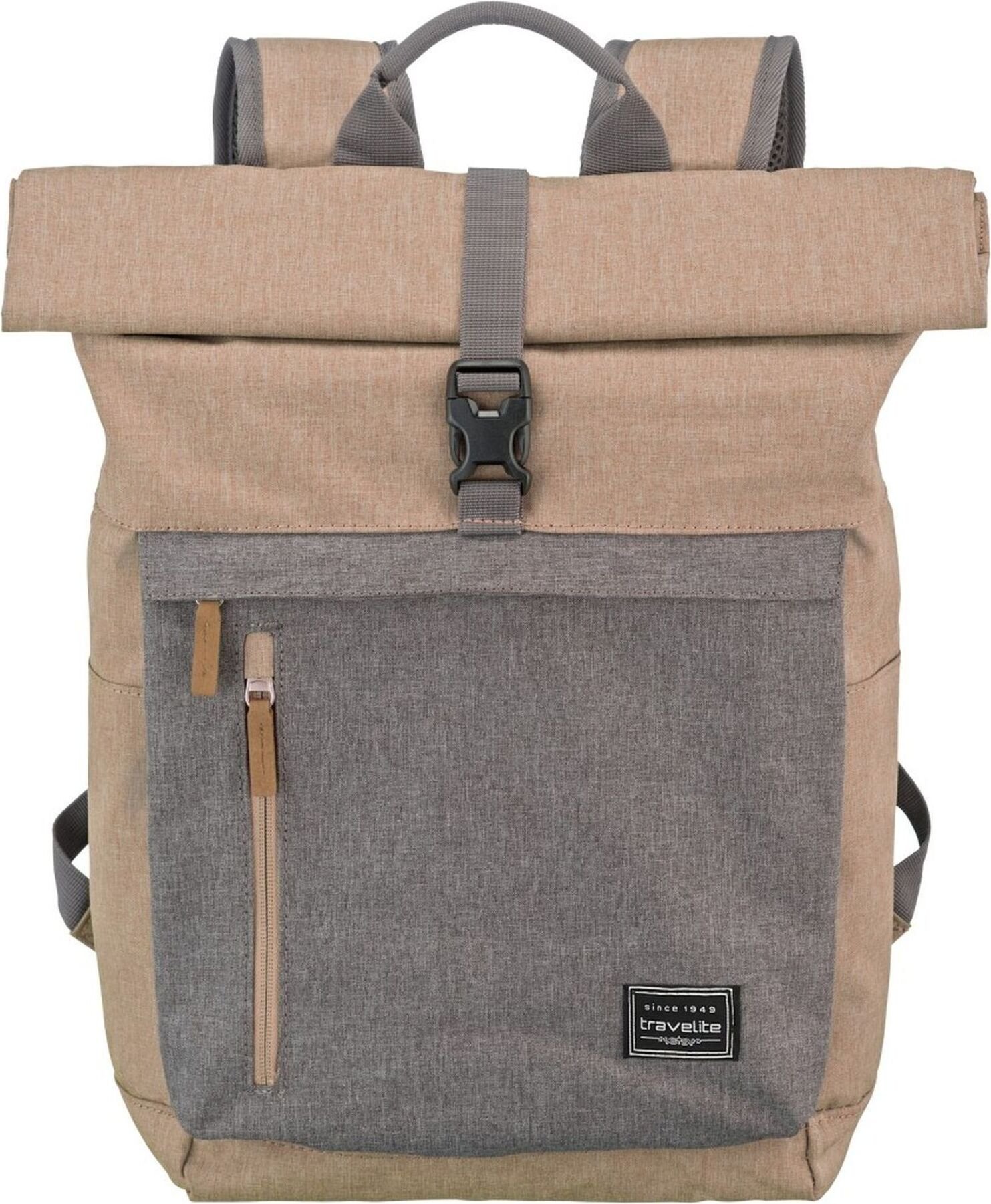 Travelite Basics Rollup Backpack Plecak na co dzień Plecak Courier Backpack 96310, kolor:różowy/szary