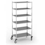 Wózki na żywność - B2B Partner Wózek półkowy ze stali nierdzewnej, 705x405x1550 mm, 6 półek 434065 - miniaturka - grafika 1