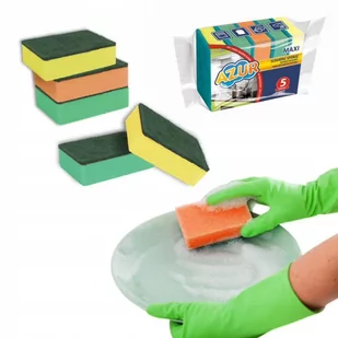 Zmywak kuchenny gąbka do naczyń komplet 5 sztuk - Ściereczki, gąbki, czyściki - miniaturka - grafika 1