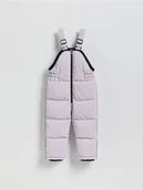 Spodnie i spodenki dla dziewczynek - Reserved - Gumowane spodnie na szelkach - lawendowy - miniaturka - grafika 1