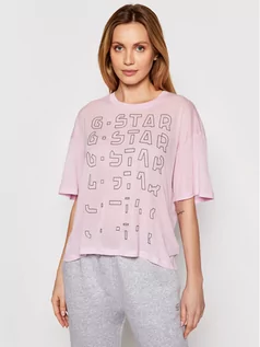 Koszulki i topy damskie - G-Star Raw T-Shirt Sheer Faded Graphic D19200-9908-C340 Różowy Relaxed Fit - grafika 1