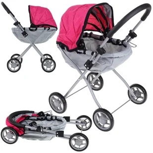 Wózek dla Lalek Głęboki Metalowy Lekki Składany Daszek Gondola Piankowe Koła - Akcesoria dla lalek Wózek dla Lalek Głęboki Metalowy Lekki Składany Daszek Gondola Piankowe Koła - Akcesoria dla lalek - miniaturka - grafika 1