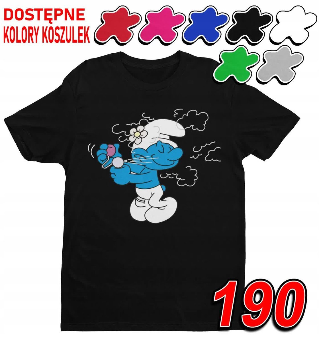 Dziecięca Koszulka T-Shirt Z Nadrukiem Duży Wybór Laluś Smerf -M 134-140