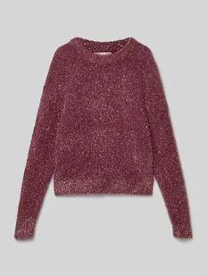 Sweter z dzianiny o kroju regular fit z efektem błyszczącym model ‘PIUMO GLITTER’ - Swetry dla dziewczynek - miniaturka - grafika 1
