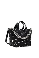 Torebki damskie - Desigual Women's New Splatter Valdivia Accessories PU torba na zakupy, czarna, czarny - miniaturka - grafika 1