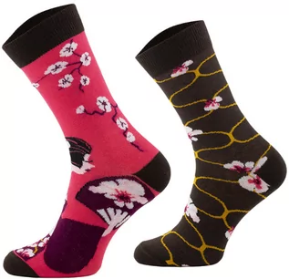 Skarpetki męskie - Skarpety Sporty Socks - JAPAN Japonia, gejsza, kwiaty - grafika 1