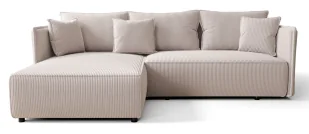 Waniliowy sztruksowy narożnik z funkcją spania E7-N53 - Narożniki Waniliowy sztruksowy narożnik z funkcją spania E7-N53 - Narożniki - miniaturka - grafika 1