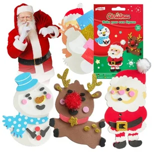 Piankowe Figurki Świąteczne Zestaw Kreatywny Zawieszki Bombki Prezent 3szt. - Zabawki kreatywne - miniaturka - grafika 1