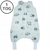 Śpiworki dla dzieci - OCIEPLANY ŚPIWOREK Z NOGAWKAMI 56-68 XS 1 TOG BAWEŁNA 100% PRODUKT POLSKI - miniaturka - grafika 1