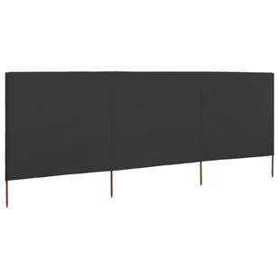 vidaXL Parawan 3-skrzydłowy z tkaniny, 400 x 120 cm, antracytowy - Markizy - miniaturka - grafika 1