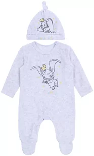 Ciepły, Szary Pajac + Czapeczka Dumbo Disney - Pajacyki dla niemowląt - miniaturka - grafika 1
