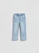Spodnie i spodenki dla dziewczynek - Reserved - Jeansy straight z rozcięciami - niebieski - miniaturka - grafika 1
