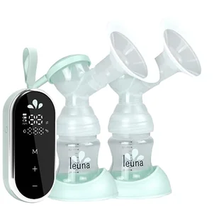 Leuna Comfort podwójna elektryczna pompa do piersi, przenośna podwójna pompa do mleka karmiącego z 4 rozmiarami kołnierzy, lustrzany ekran dotykowy LED, 3 pozycje i 12 poziomów, ochrona przed - Laktatory - miniaturka - grafika 1