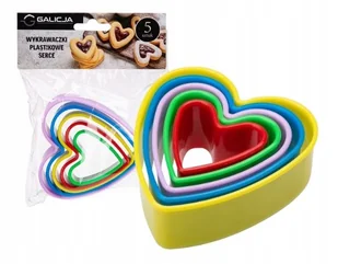 Foremki plastikowe do wykrawania ciastek serca 5 sztuk - Formy do ciast - miniaturka - grafika 1