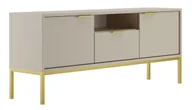 Szafki RTV - Szafka RTV na złotych nóżkach 135 cm kaszmir S1-G40 - miniaturka - grafika 1
