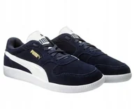 Trampki męskie - PUMA TRAMPKI MĘSKIE Z SKÓRY NATURALNEJ GRANATOWE Z BIAŁYM PASEM 44 TLA - miniaturka - grafika 1