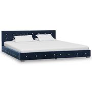 Łóżka - vidaXL Rama łóżka, niebieska, tapicerowana aksamitem, 180 x 200 cm - miniaturka - grafika 1