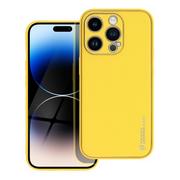 Etui i futerały do telefonów - OEM Futerał Leather Case Skórzany Do Iphone 14 Pro Żółty - miniaturka - grafika 1