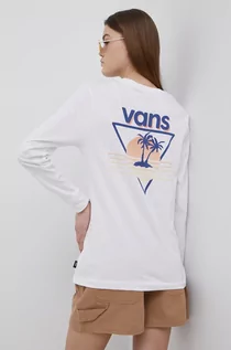 Koszulki i topy damskie - Vans longsleeve bawełniany kolor biały - grafika 1