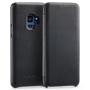 moVear flipSide S - Skórzane etui do Samsung Galaxy S9 5.8" Pokrowiec slim case, Skóra naturalna gładka Czarny - Etui i futerały do telefonów - miniaturka - grafika 1