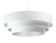 Lampy stojące - Biało-srebrna welurowa lampa nad stół - S440 Rankin - miniaturka - grafika 1